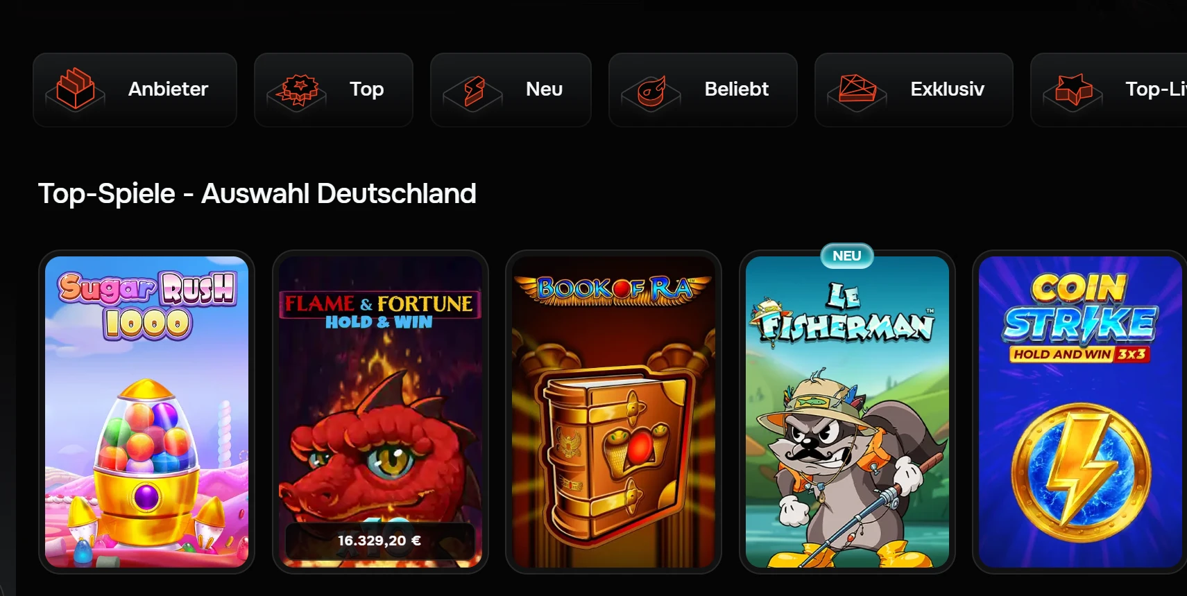 Missionen und Spiele bei Revolution Casino